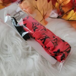 Red Patterned Wristlet Keychain Accessory